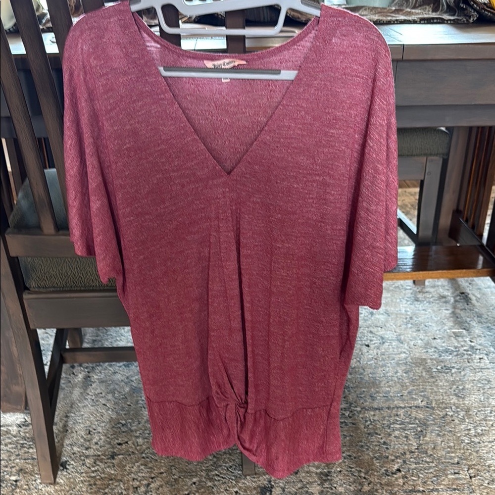 Juicy Couture Pink Relaxed Tie Front Tunic